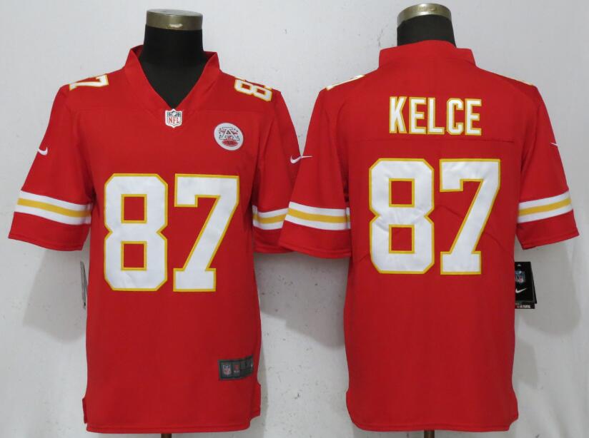 2018 Men New Nike Kansas City Chiefs #87 Kelce Red Vapor Untouchable Limited Player